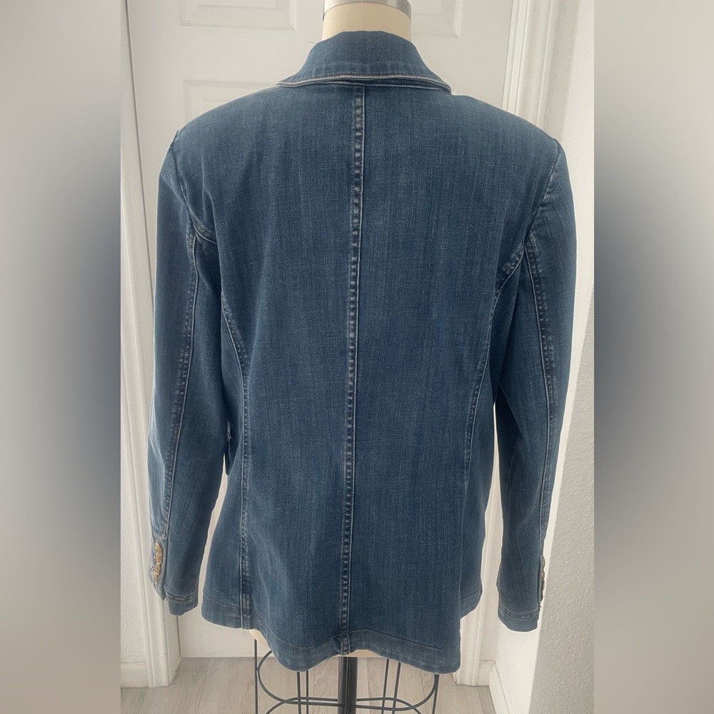 🆕 White House Black market Denim Studio Blazer - Picture 11 of 16